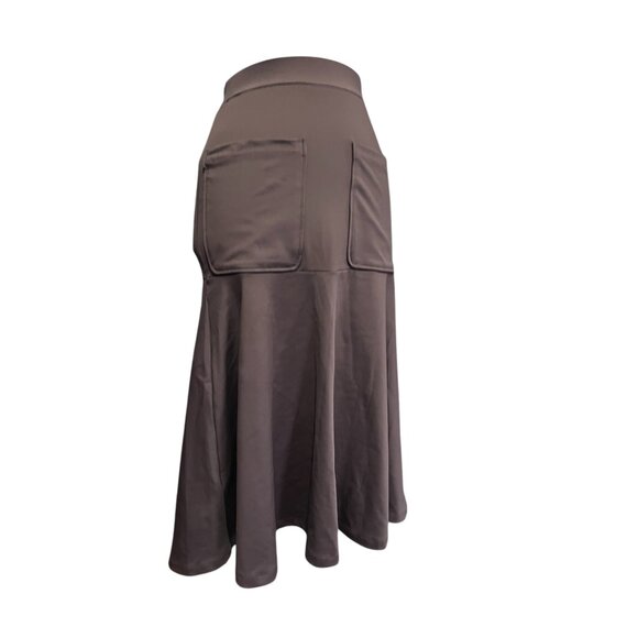 Halara High Waisted Midi Casual Work Cargo Skirt Sz XS Brown Stretch - Picture 4 of 13